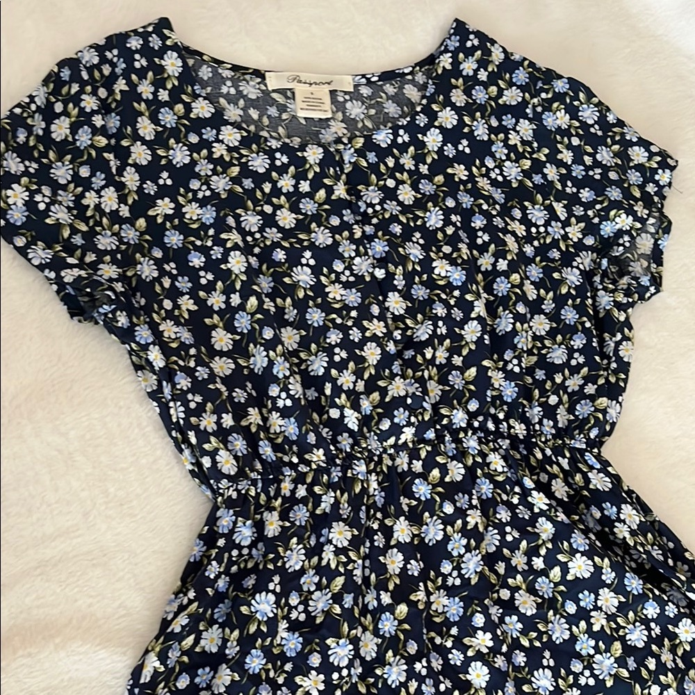 Floral Navy Blue Dress